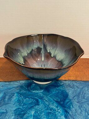 Bill Campbell Studio Pottery Blue Lotus Bowl